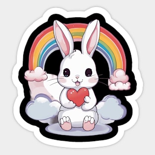 Rainbow Baby Rabbit Sticker